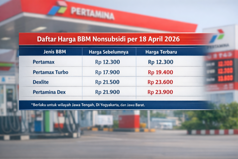 Harga BBM Nonsubsidi Naik per 18 April 2026, Ini Rincian Harga Terbaru di Pulau Jawa