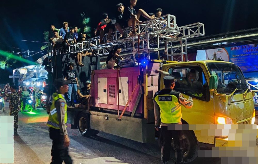 Polres Pekalongan Halau Puluhan Truk “Sound Horeg” di Malam Takbiran